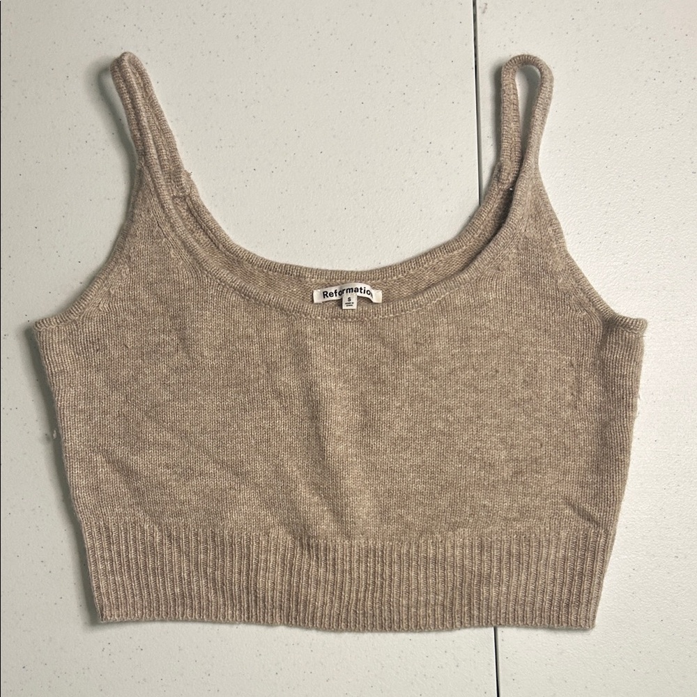 Reformation Beige Knit Camisole